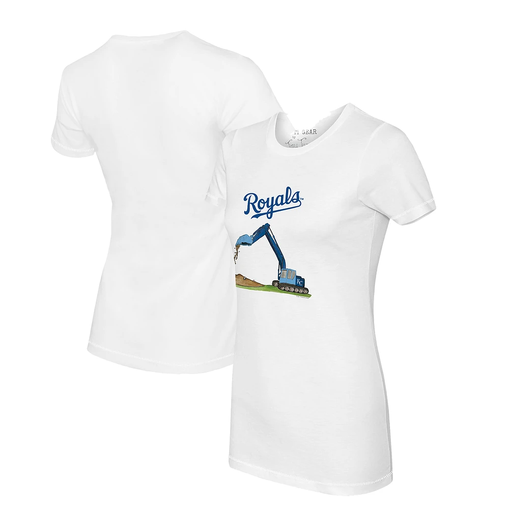 Women's Tiny Turnip White Kansas City Royals Excavator T-Shirt