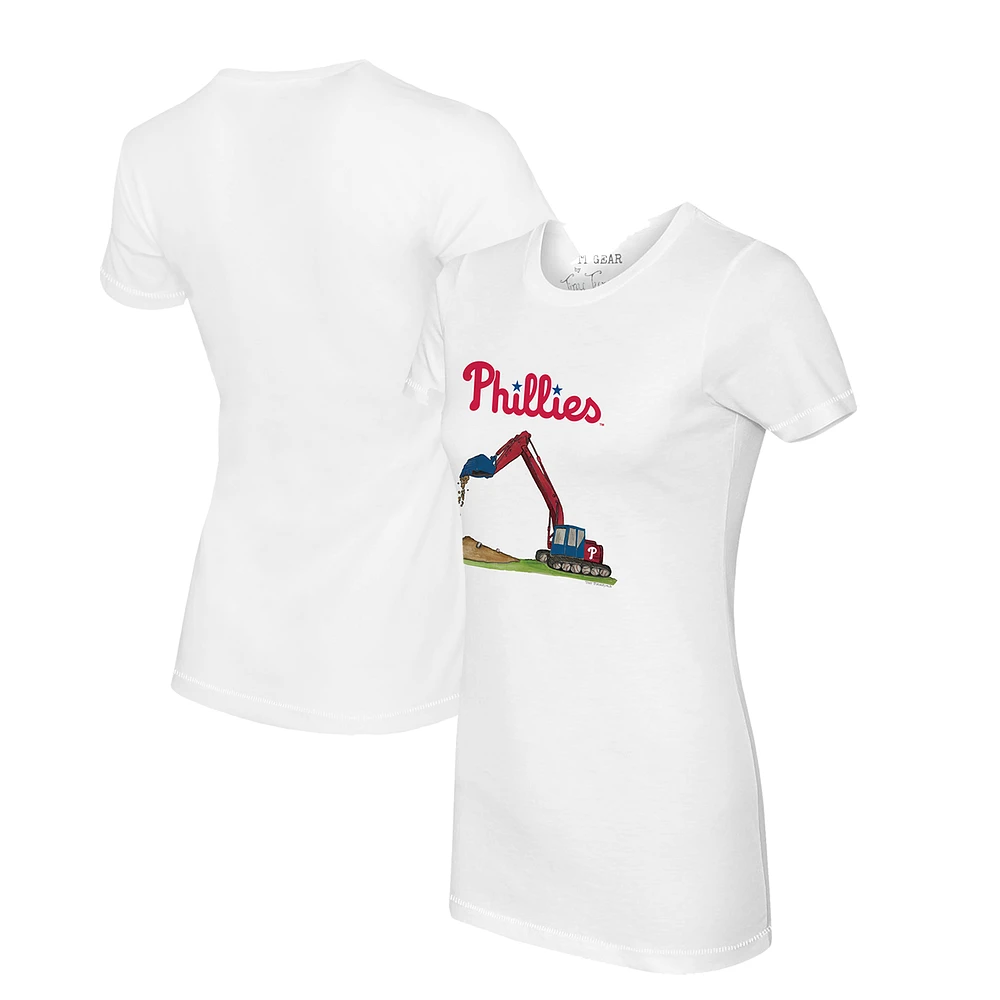 Women's Tiny Turnip White Philadelphia Phillies Excavator T-Shirt