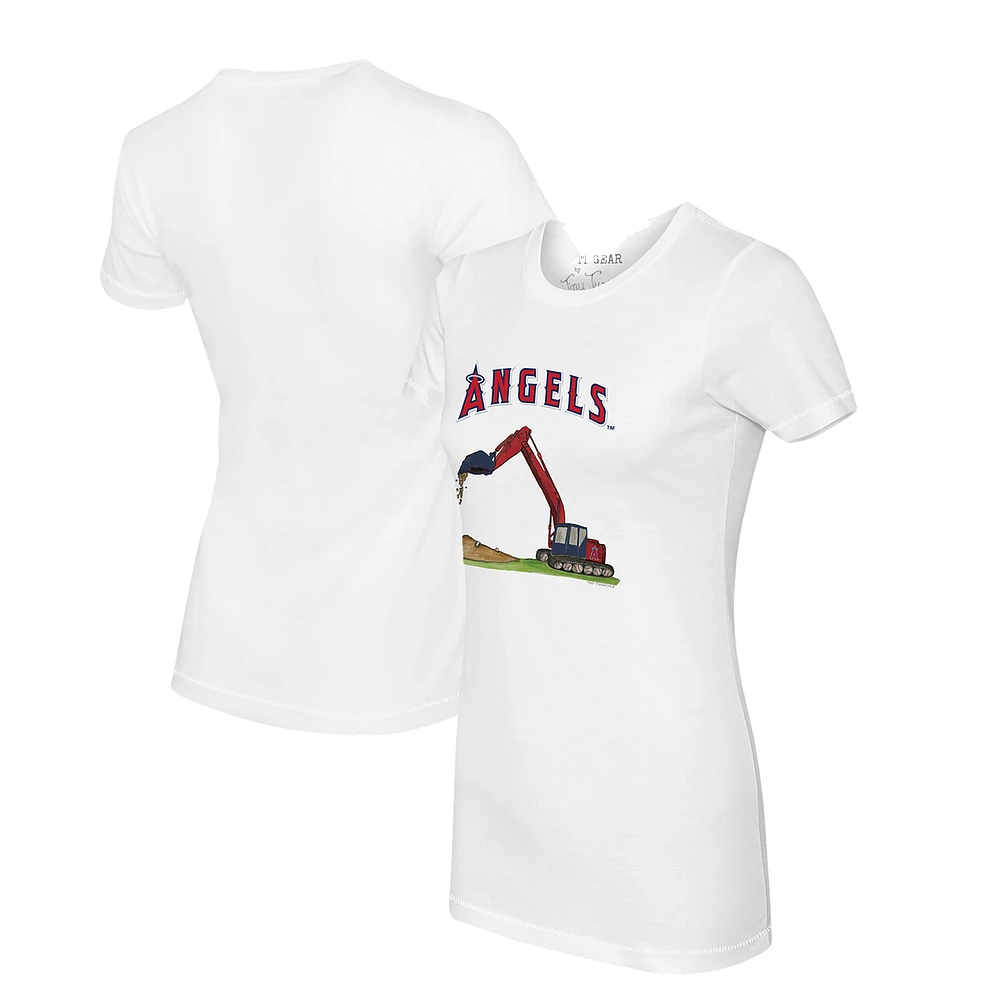 Women's Tiny Turnip White Los Angeles Angels Excavator T-Shirt