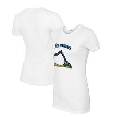 Women's Tiny Turnip White Seattle Mariners Excavator T-Shirt