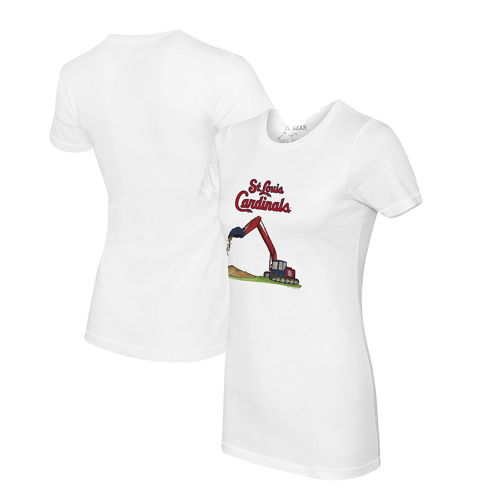 Women's Tiny Turnip White St. Louis Cardinals Excavator T-Shirt