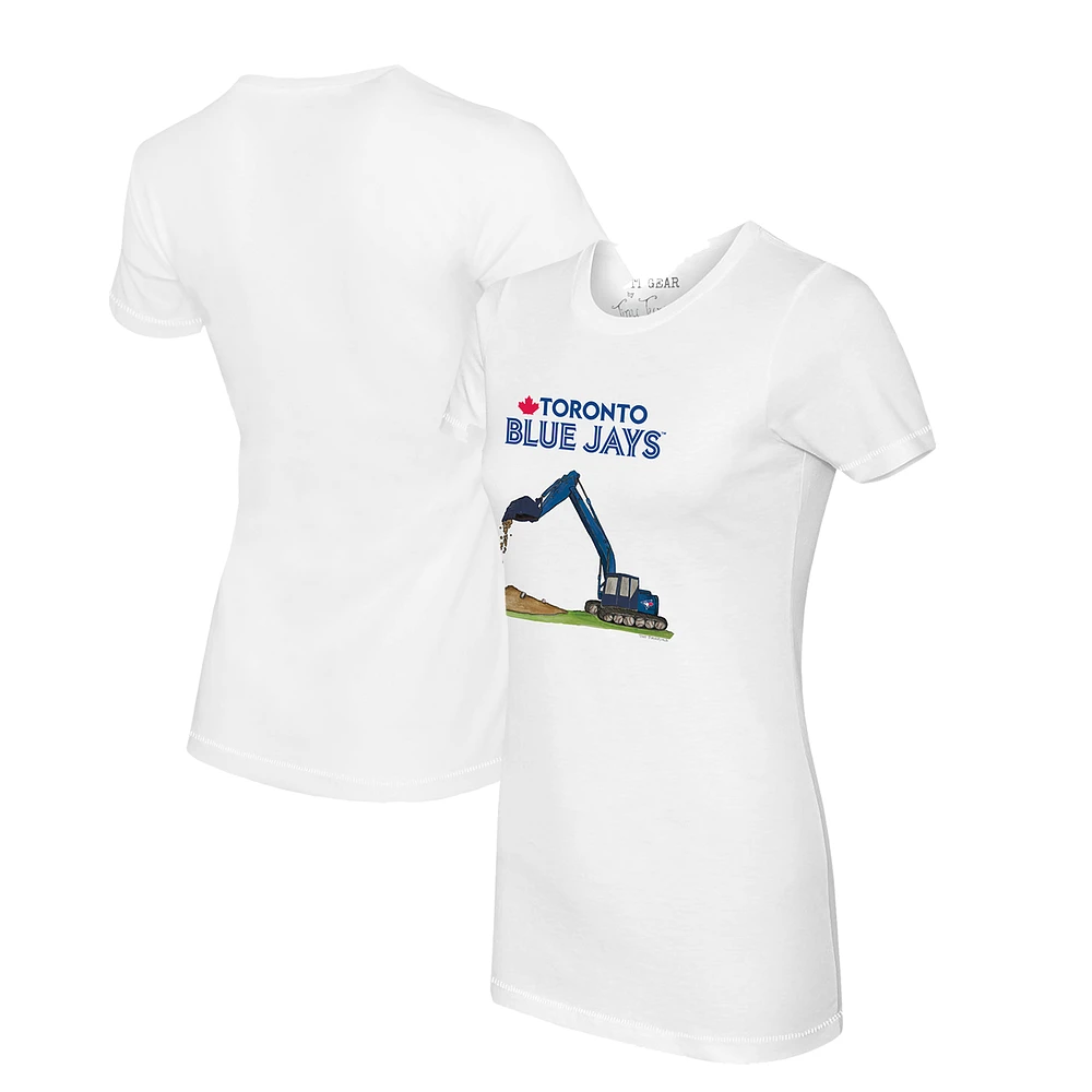 Women's Tiny Turnip White Toronto Blue Jays Excavator T-Shirt