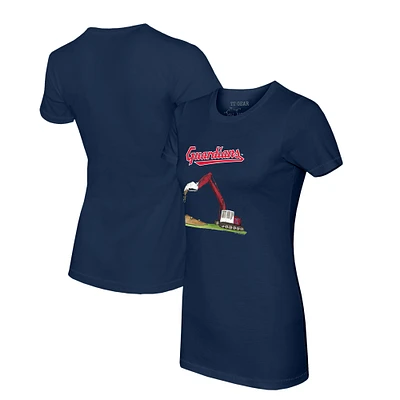 Women's Tiny Turnip Navy Cleveland Guardians Excavator T-Shirt