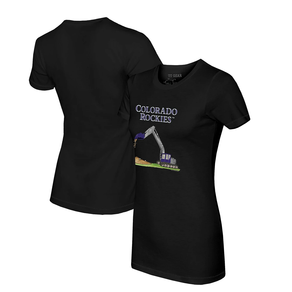 Women's Tiny Turnip Black Colorado Rockies Excavator T-Shirt