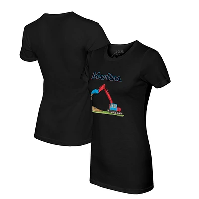 Women's Tiny Turnip Black Miami Marlins Excavator T-Shirt