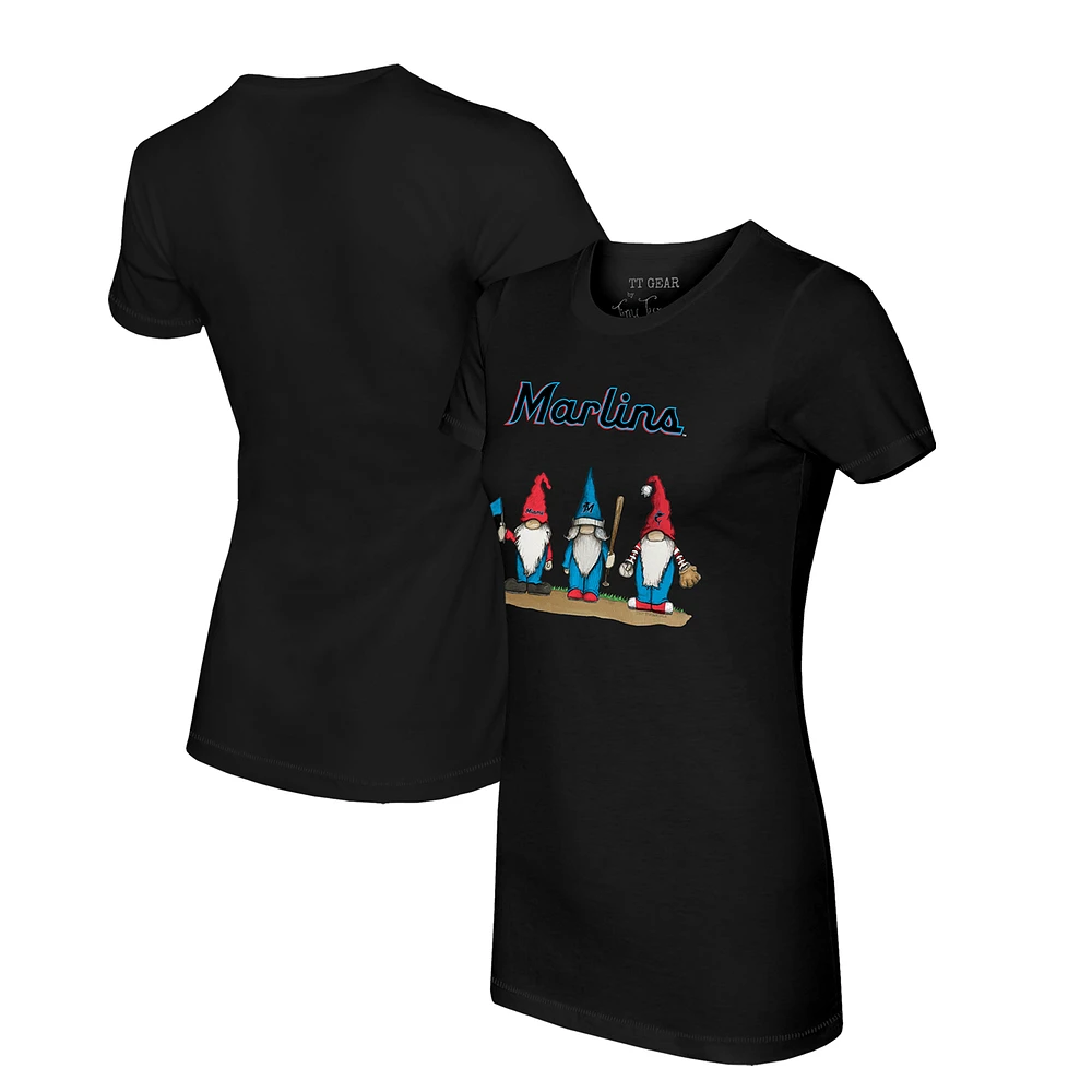 Women's Tiny Turnip Black Miami Marlins Gnomes T-Shirt