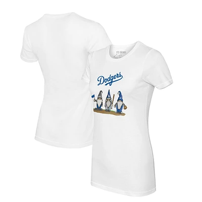 Women's Tiny Turnip White Los Angeles Dodgers Gnomes T-Shirt