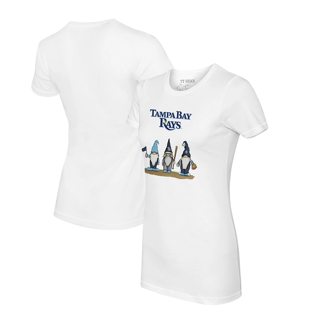 Women's Tiny Turnip White Tampa Bay Rays Gnomes T-Shirt