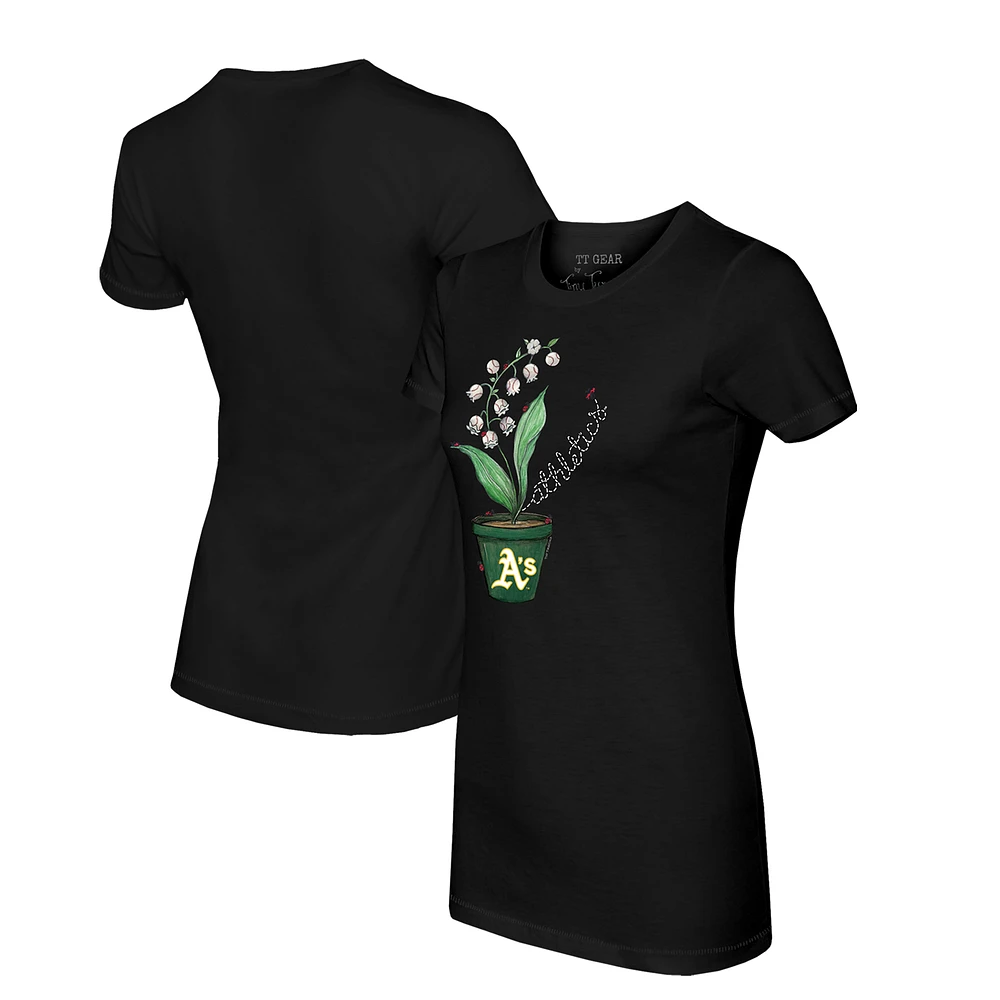 Women's Tiny Turnip Black Athletics Lilies & Ladybugs T-Shirt