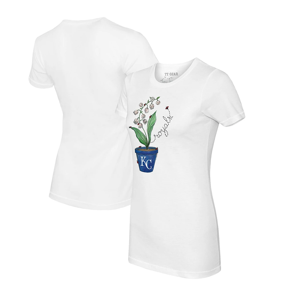 Women's Tiny Turnip White Kansas City Royals Lilies & Ladybugs T-Shirt