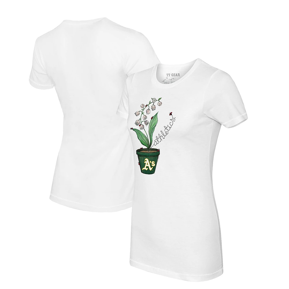 Women's Tiny Turnip White Athletics Lilies & Ladybugs T-Shirt