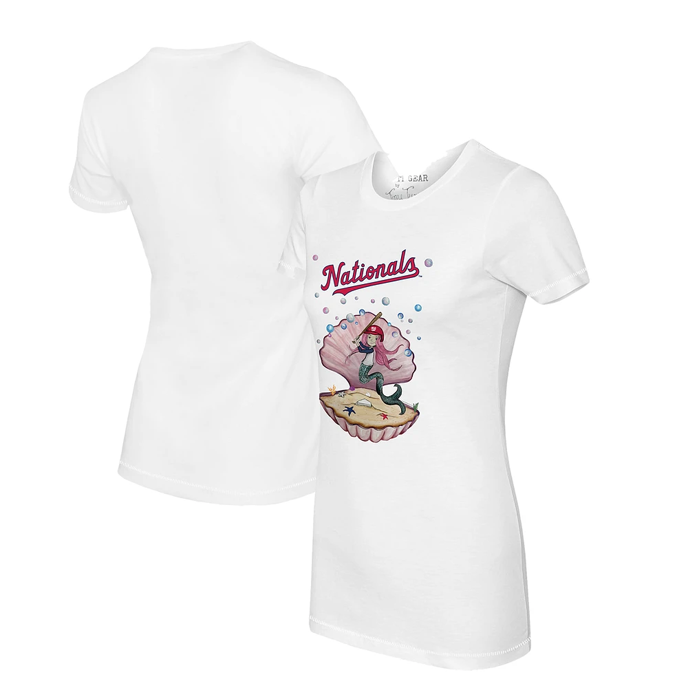 Women's Tiny Turnip White Washington Nationals Mermaid T-Shirt