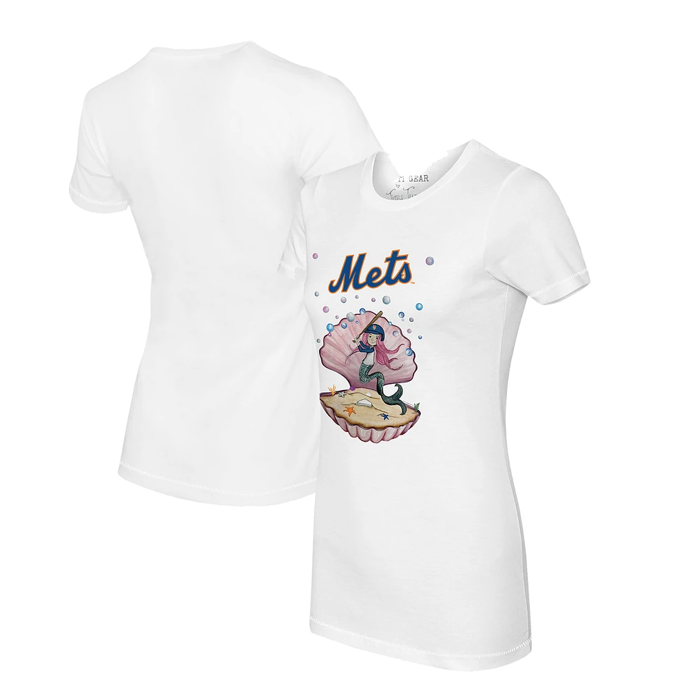 Women's Tiny Turnip White New York Mets Mermaid T-Shirt