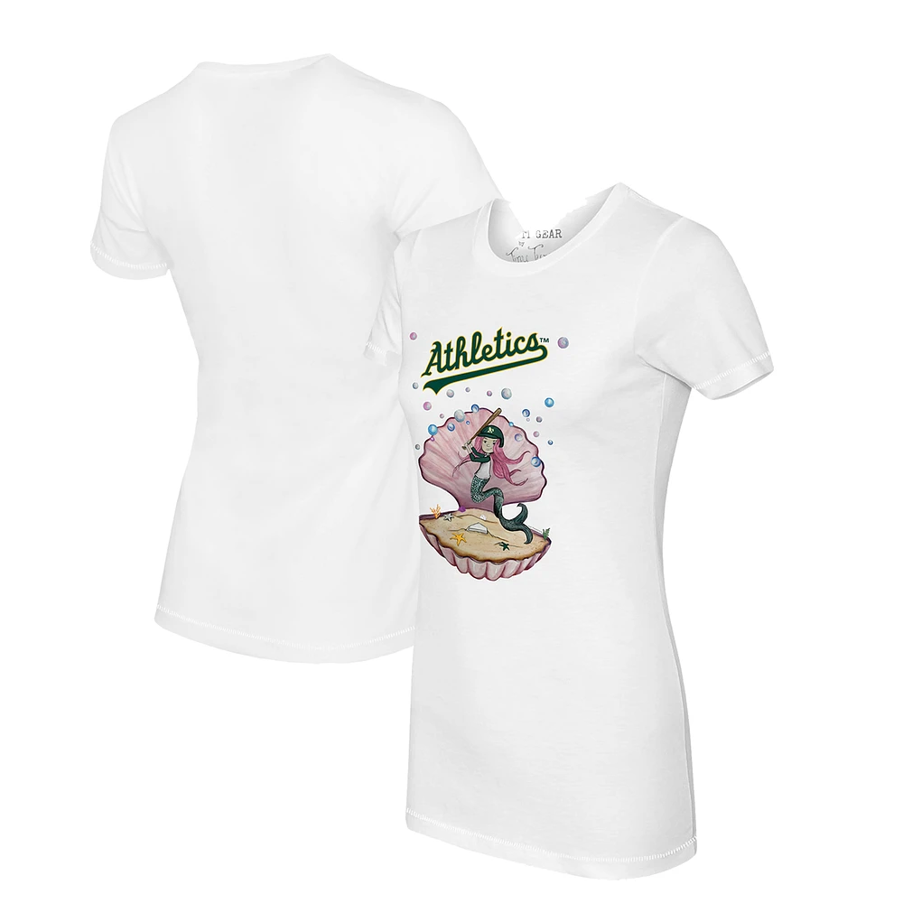 Women's Tiny Turnip White Athletics Mermaid T-Shirt