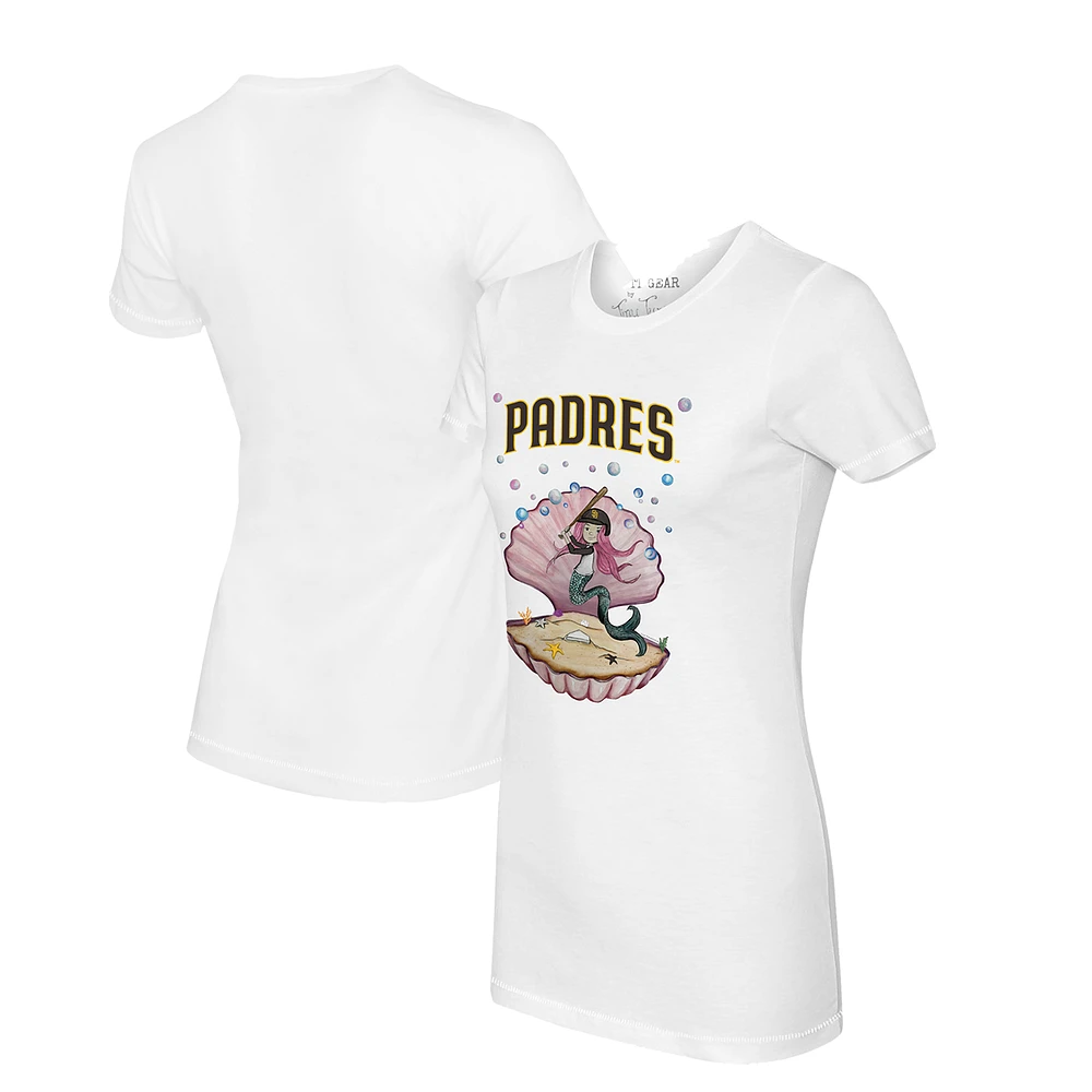 Women's Tiny Turnip White San Diego Padres Mermaid T-Shirt