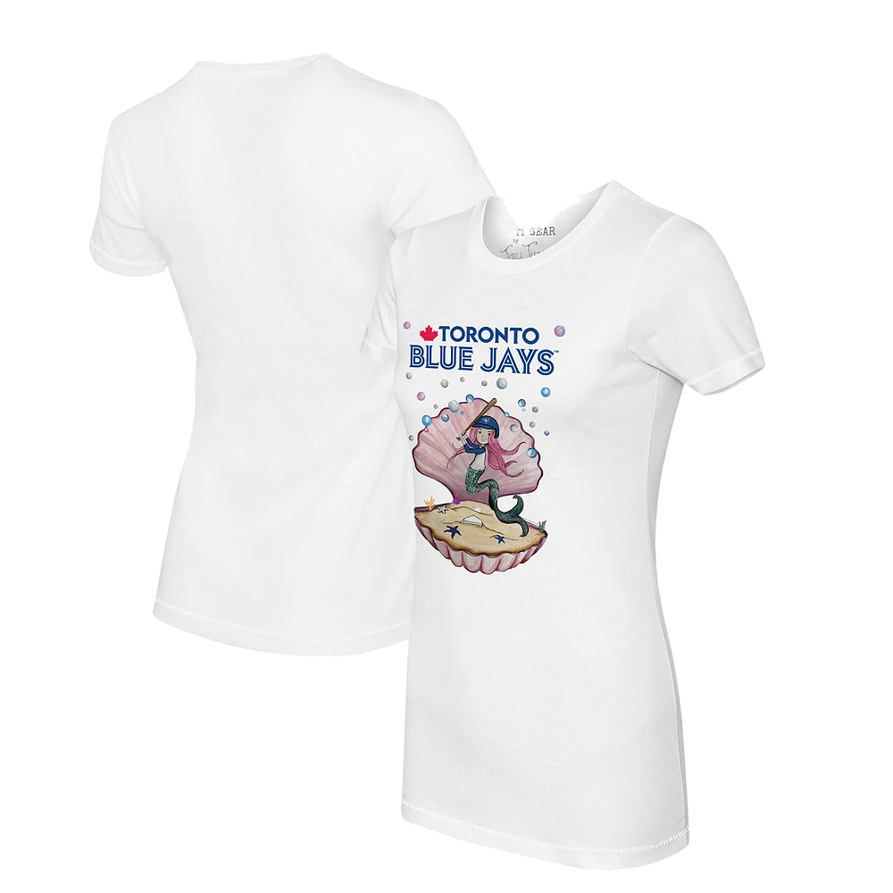 Women's Tiny Turnip White Toronto Blue Jays Mermaid T-Shirt