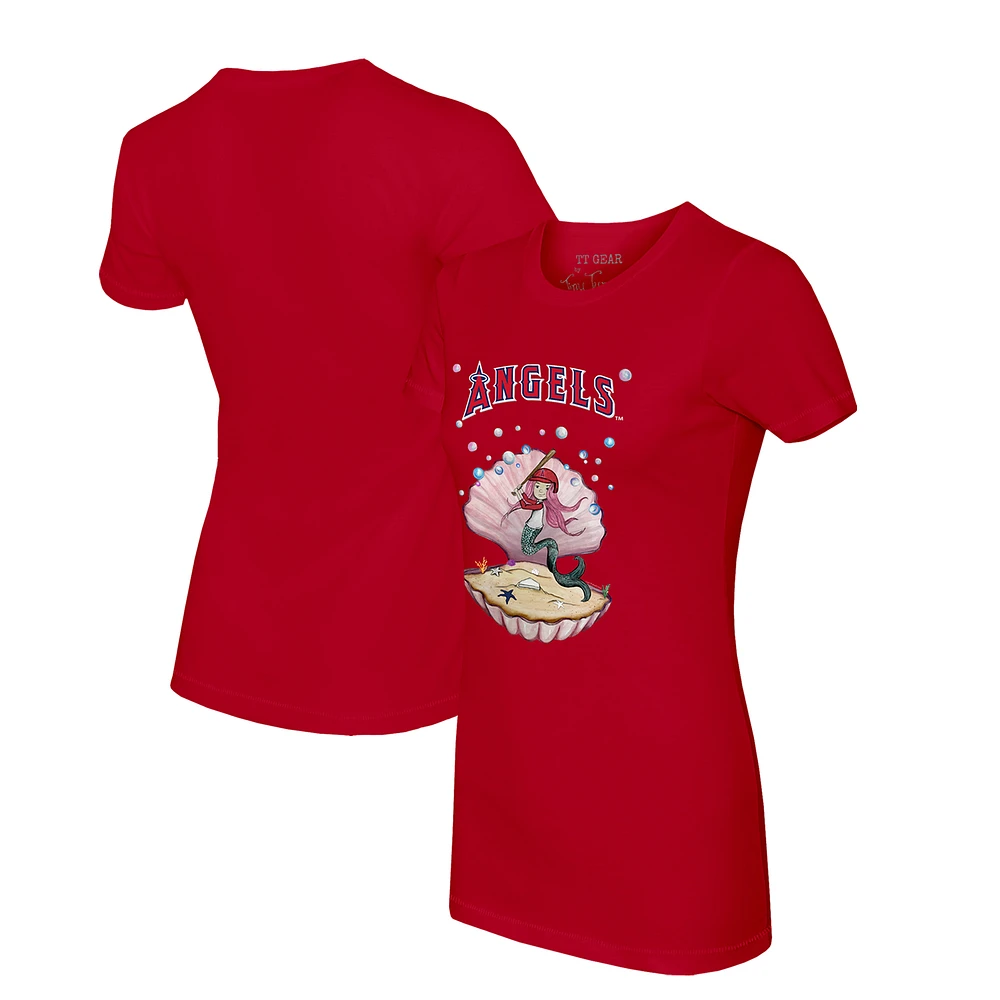 Women's Tiny Turnip Red Los Angeles Angels Mermaid T-Shirt