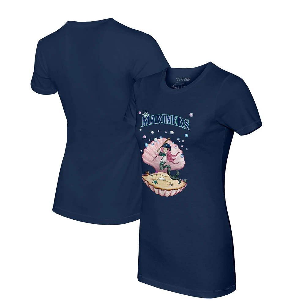 Women's Tiny Turnip Navy Seattle Mariners Mermaid T-Shirt