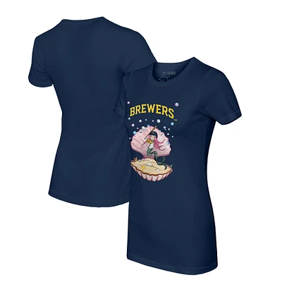 Women's Tiny Turnip Navy Milwaukee Brewers Mermaid T-Shirt