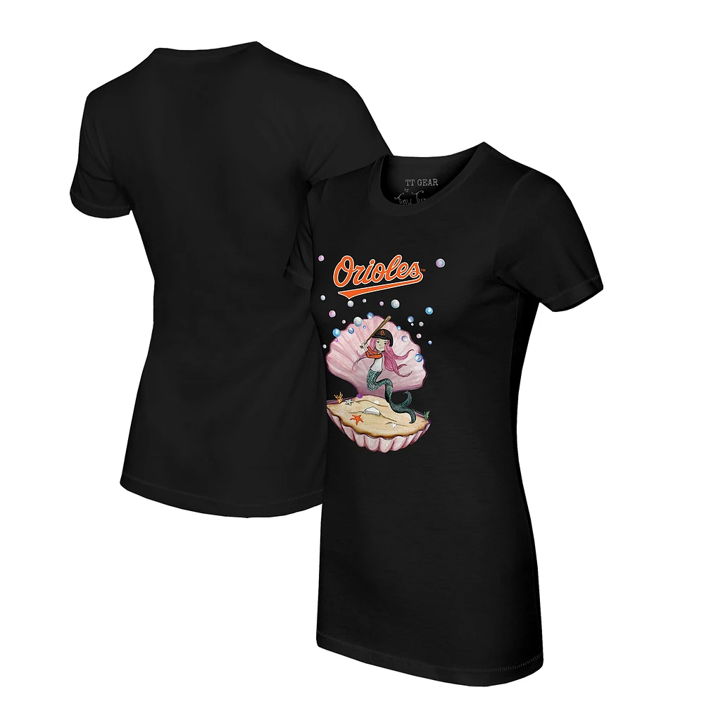 Women's Tiny Turnip Black Baltimore Orioles Mermaid T-Shirt