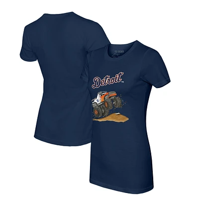 Women's Tiny Turnip Navy Detroit Tigers Monster Truck T-Shirt