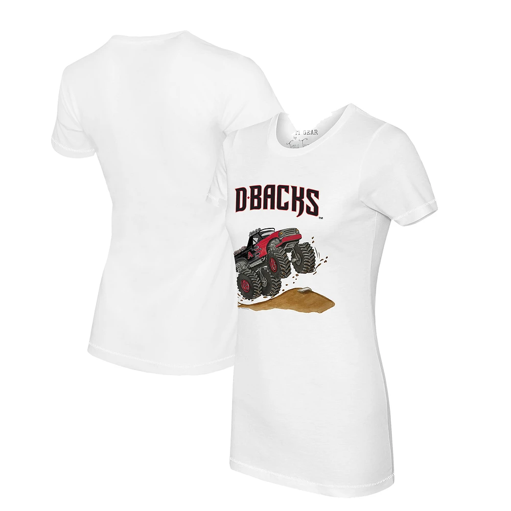 Women's Tiny Turnip White Arizona Diamondbacks Monster Truck T-Shirt