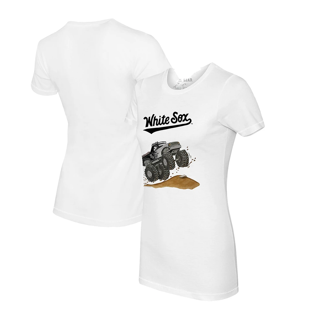 Women's Tiny Turnip White Chicago Sox Monster Truck T-Shirt