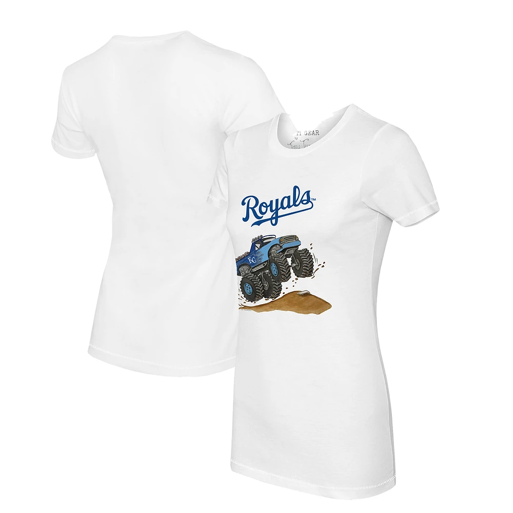 Women's Tiny Turnip White Kansas City Royals Monster Truck T-Shirt
