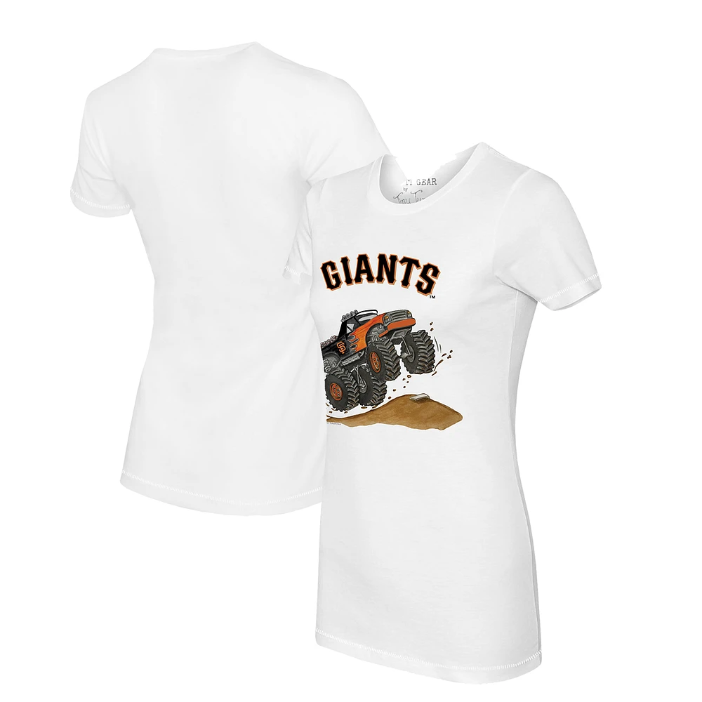 Women's Tiny Turnip White San Francisco Giants Monster Truck T-Shirt