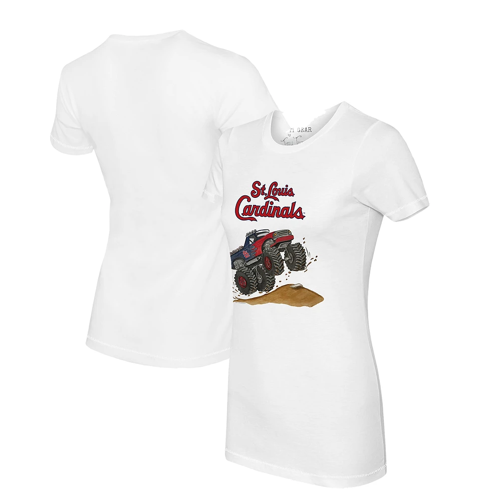 Women's Tiny Turnip White St. Louis Cardinals Monster Truck T-Shirt