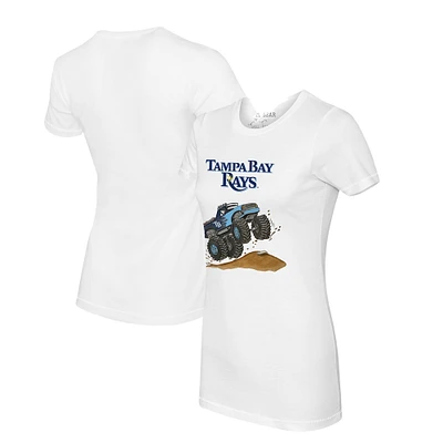 Women's Tiny Turnip White Tampa Bay Rays Monster Truck T-Shirt