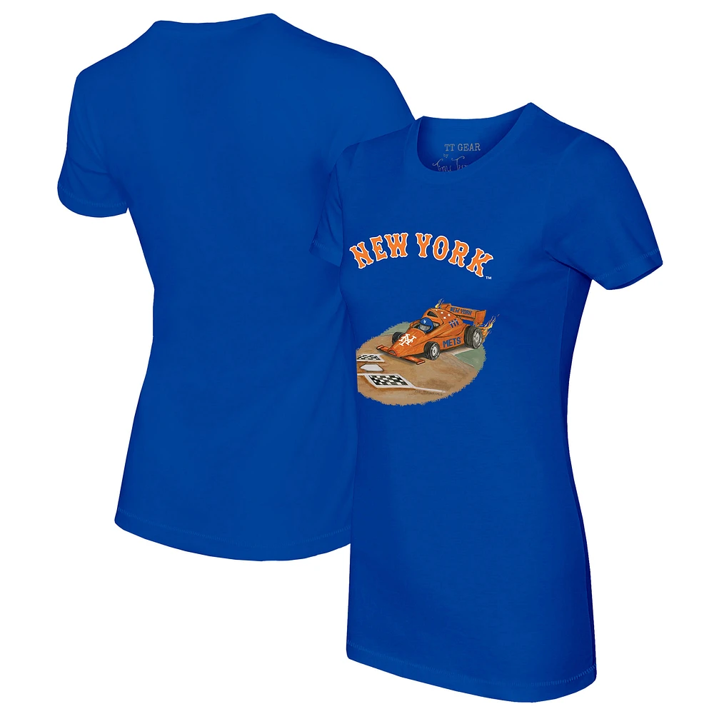 Women's Tiny Turnip Royal New York Mets Race Car T-Shirt