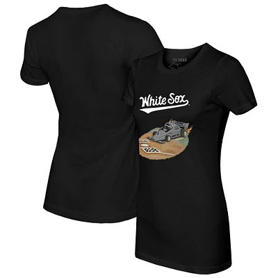 Women's Tiny Turnip Black Chicago White Sox Race Car T-Shirt