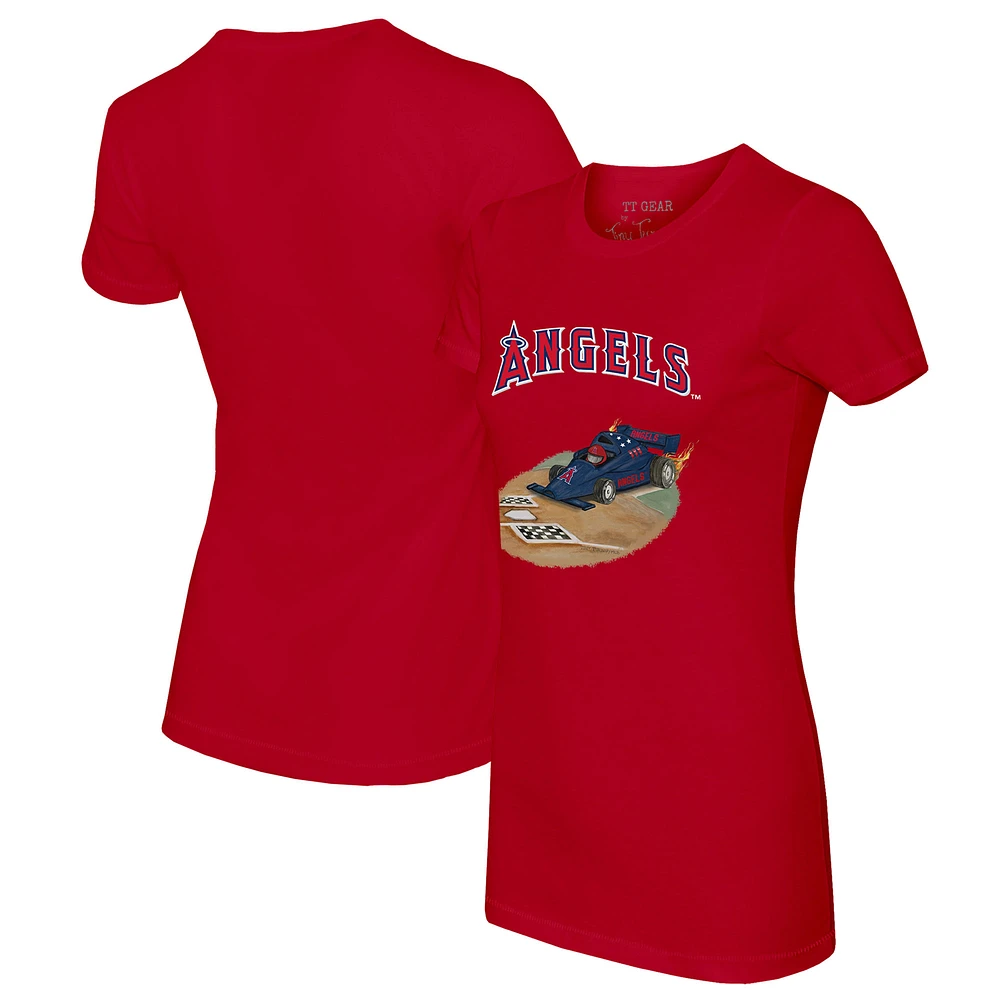 Women's Tiny Turnip Red Los Angeles Angels Race Car T-Shirt