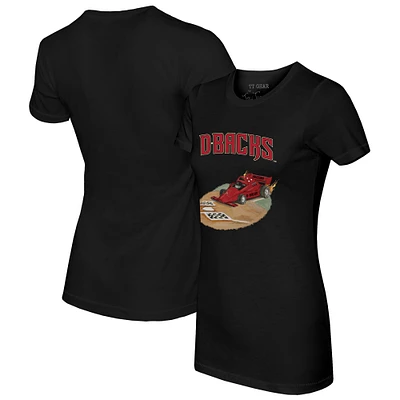 Women's Tiny Turnip Black Arizona Diamondbacks Race Car T-Shirt
