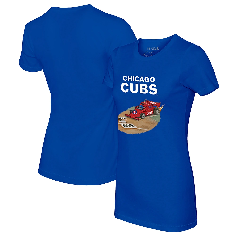 Women's Tiny Turnip Royal Chicago Cubs Race Car T-Shirt