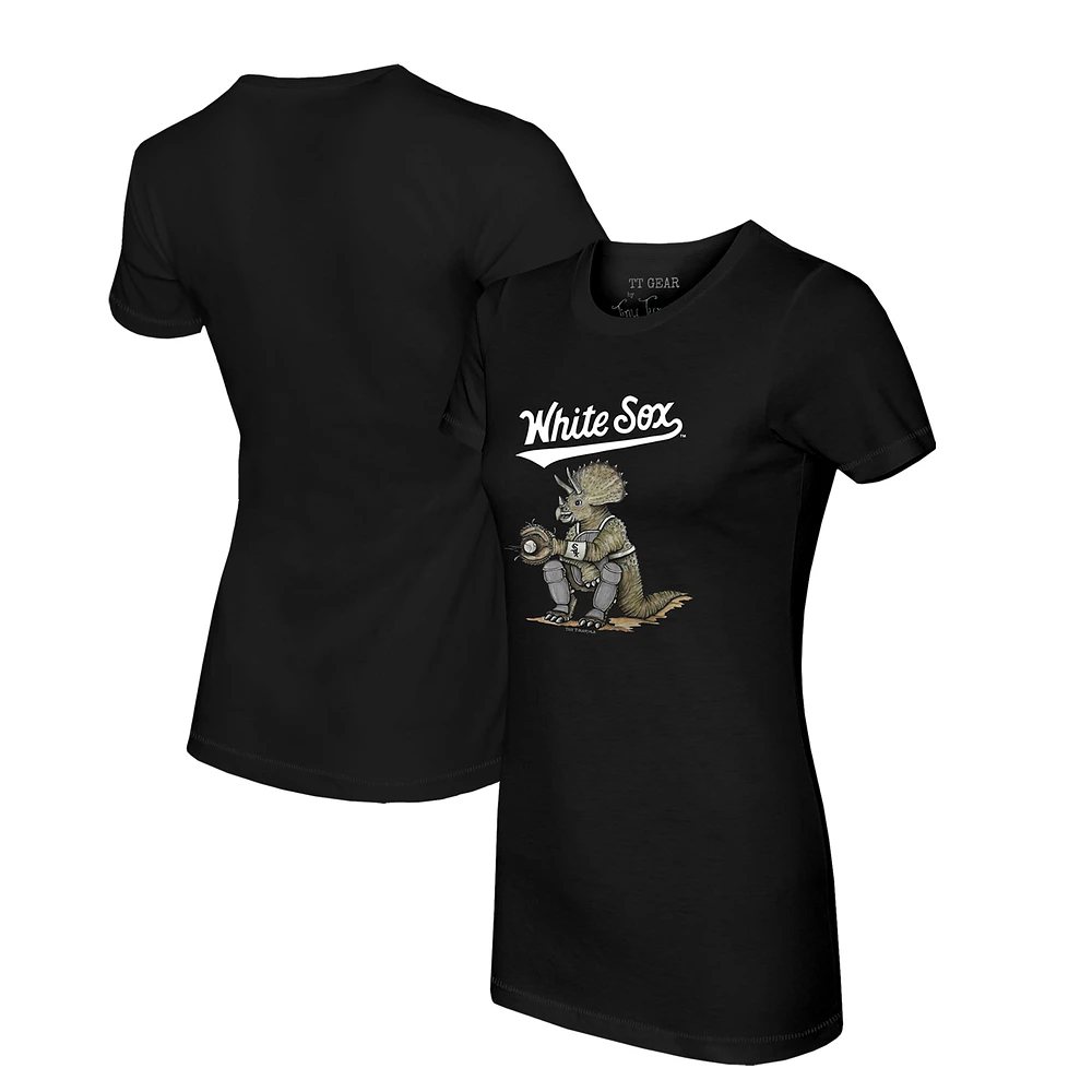 Women's Tiny Turnip Black Chicago White Sox Triceratops T-Shirt