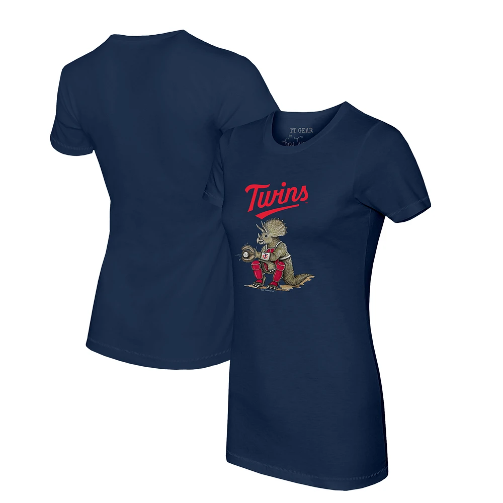Women's Tiny Turnip Navy Minnesota Twins Triceratops T-Shirt