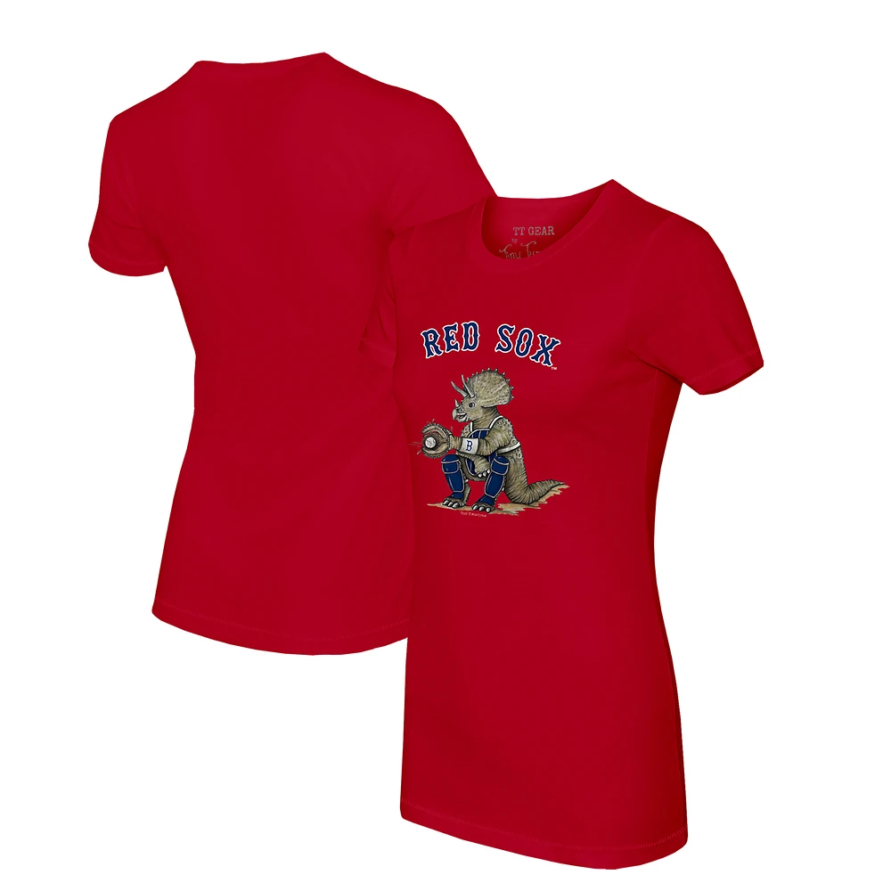 Women's Tiny Turnip Red Boston Sox Triceratops T-Shirt