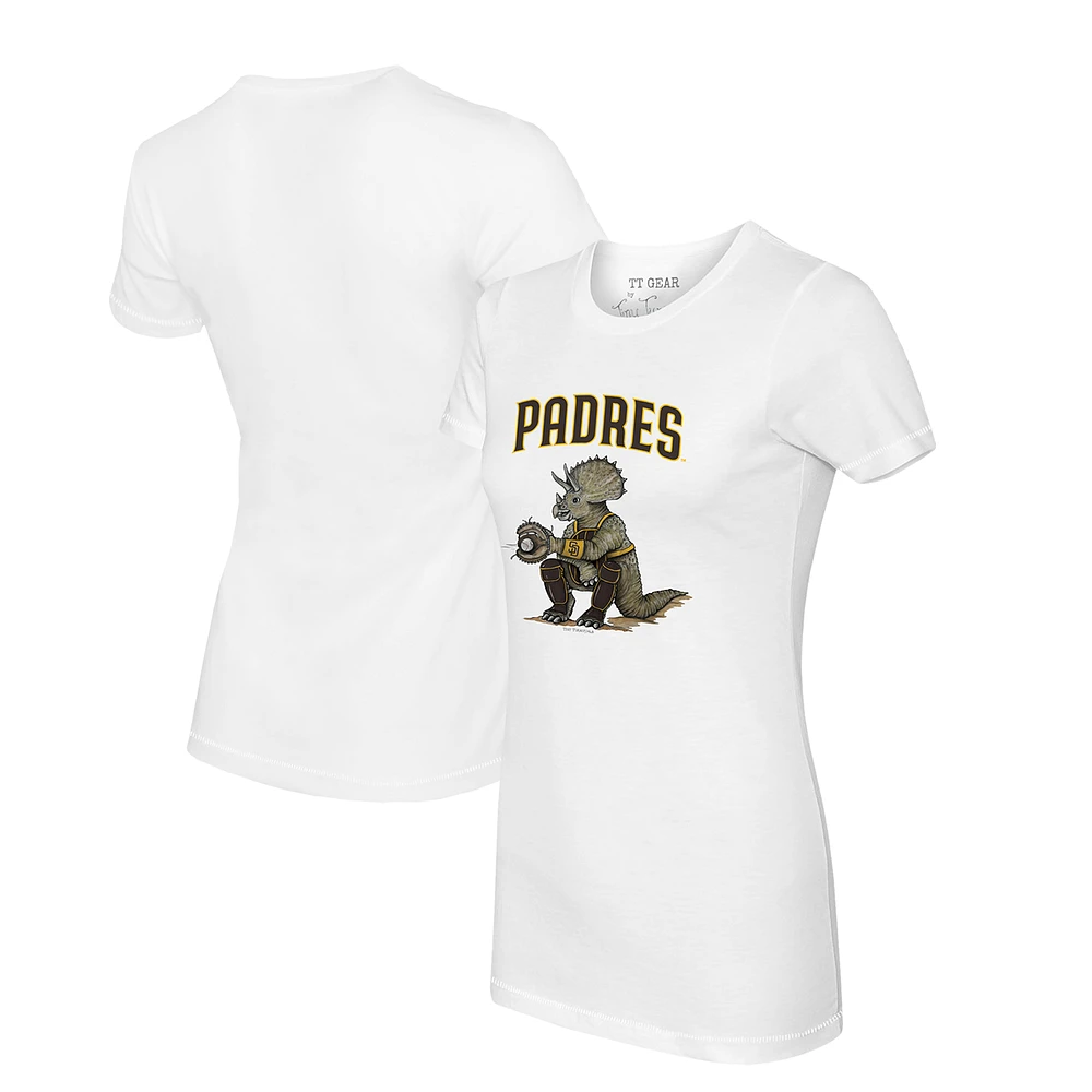 Women's Tiny Turnip White San Diego Padres Triceratops T-Shirt