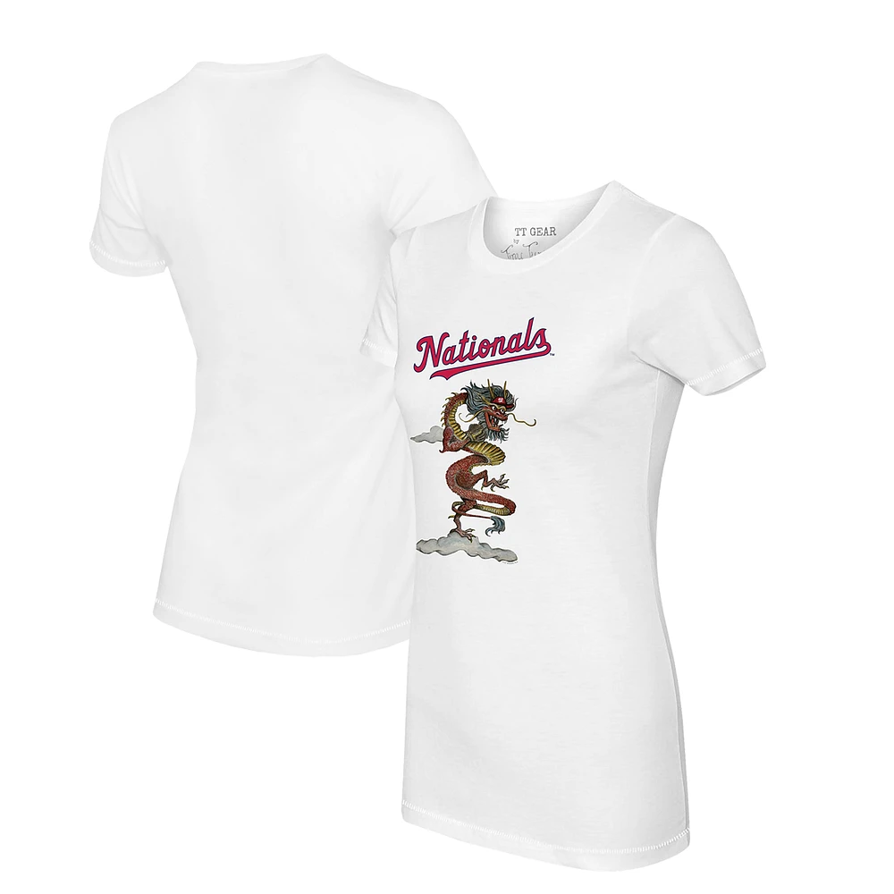 Women's Tiny Turnip White Washington Nationals 2024 Year of the Dragon T-Shirt