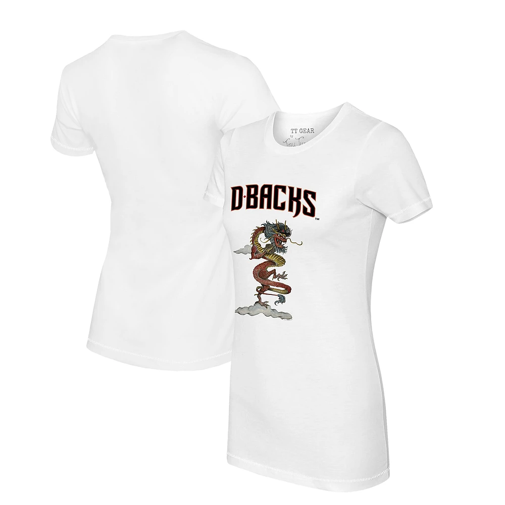 Women's Tiny Turnip White Arizona Diamondbacks 2024 Year of the Dragon T-Shirt