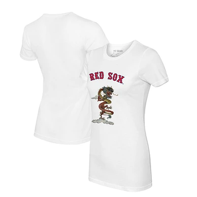 Women's Tiny Turnip White Boston Red Sox 2024 Year of the Dragon T-Shirt