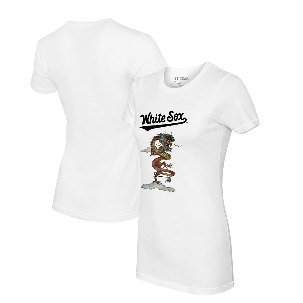 Women's Tiny Turnip White Chicago Sox 2024 Year of the Dragon T-Shirt