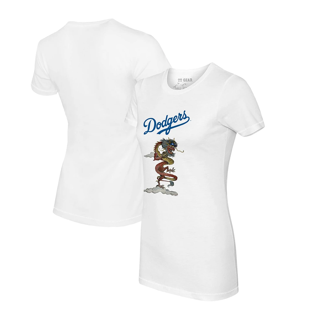 Women's Tiny Turnip White Los Angeles Dodgers 2024 Year of the Dragon T-Shirt