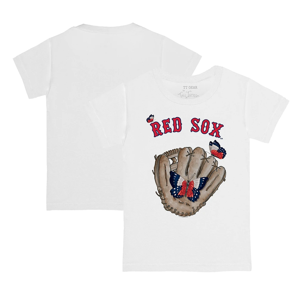 Youth Tiny Turnip White Boston Red Sox Butterfly Glove T-Shirt