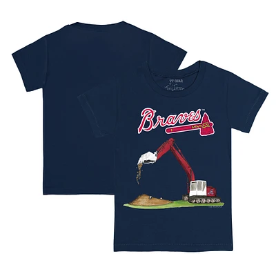 Youth Tiny Turnip Navy Atlanta Braves Excavator T-Shirt