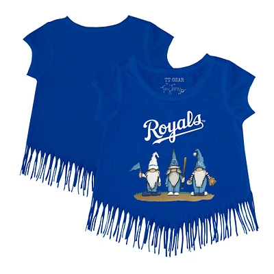 Girls Youth Tiny Turnip Royal Kansas City Royals Gnomes Fringe T-Shirt