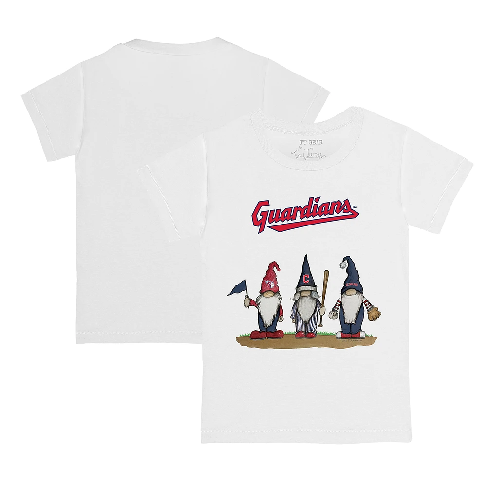 Youth Tiny Turnip White Cleveland Guardians Gnomes T-Shirt