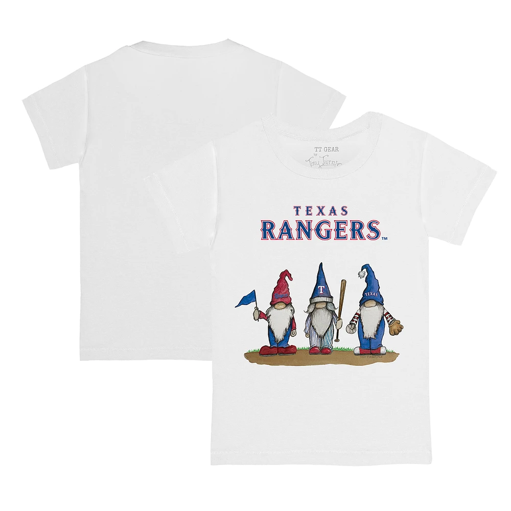Youth Tiny Turnip White Texas Rangers Gnomes T-Shirt
